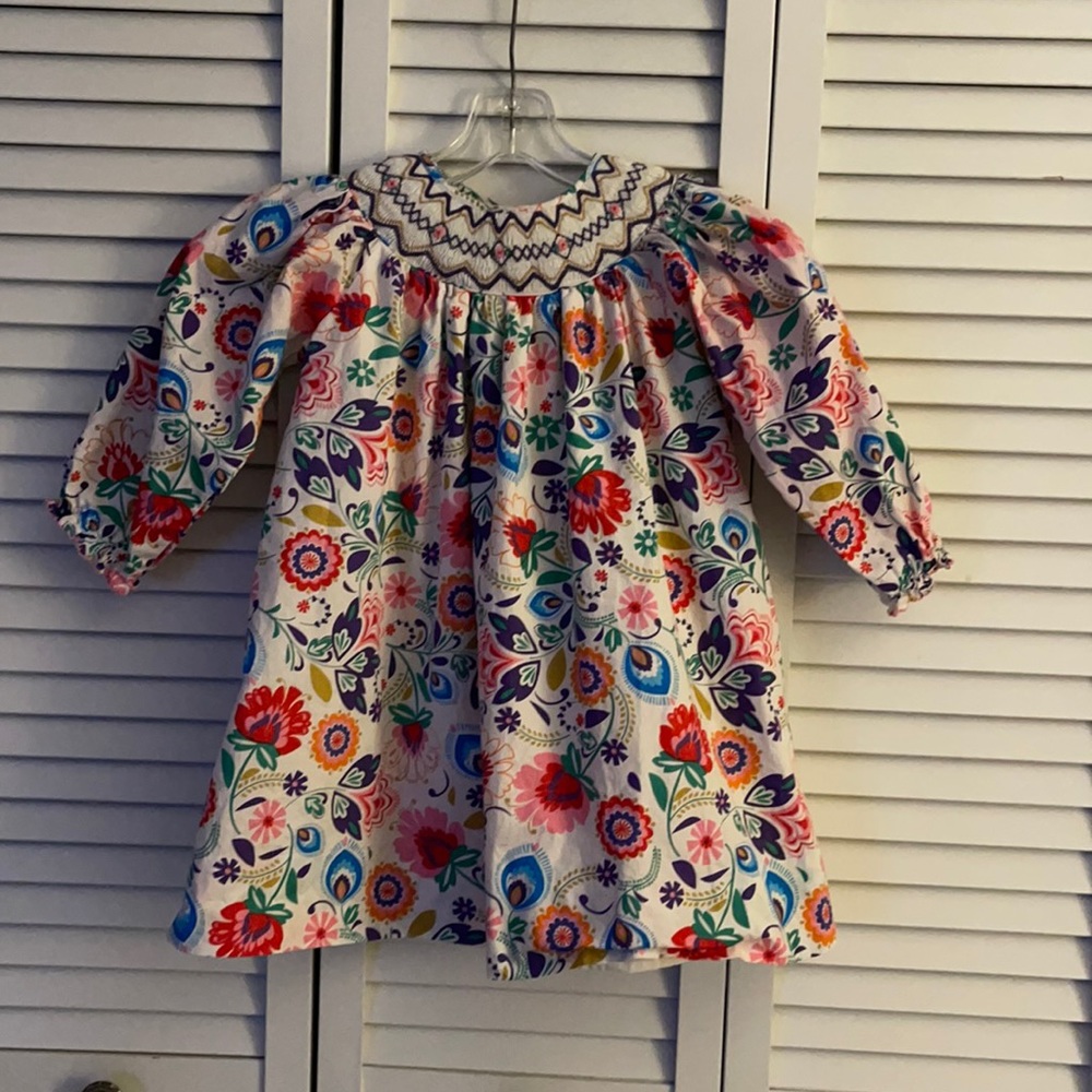 - Marmellata White/Red/Pink/Green Floral 3T Dress